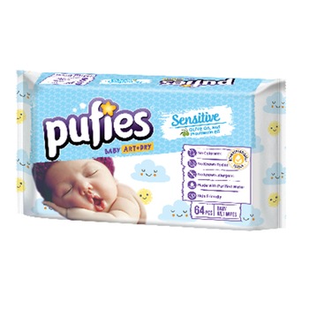 Servetele umede Pufies Sensitive, 64 buc Servetele umede Pufies Sensitive, 64 buc