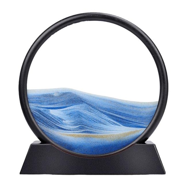 Clepsidra 3D, Sunmostar, Acril/Sticla, Negru/Albastru