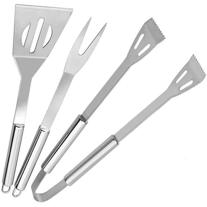 Set de scule pentru gratar, Sunmostar, Inox, Argintiu