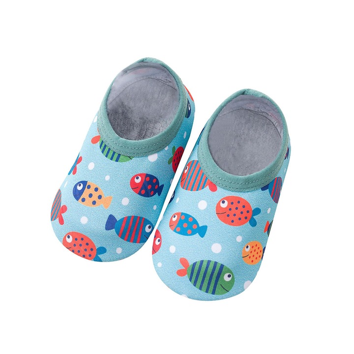 Чорапи с щампа за деца, Sunmostar, Противохлъзгащи, Сини, S