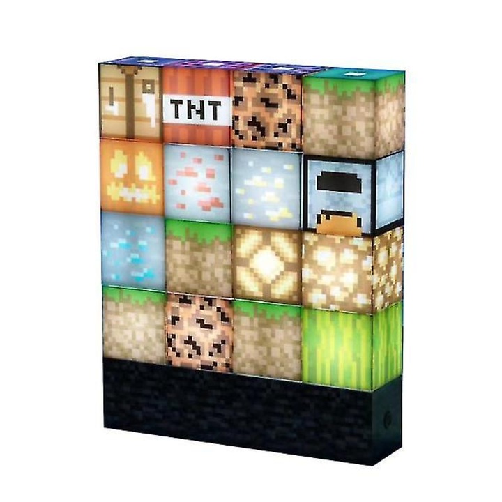 Лампа Minecraft Sunmostar, 12 х 3 х 15,3 см, многоцветна
