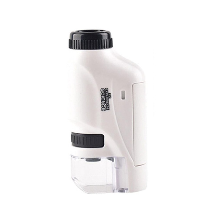 Microscop portabil, Sunmostar, Plastic, 60-120x, Lumina Led, Negru/Alb