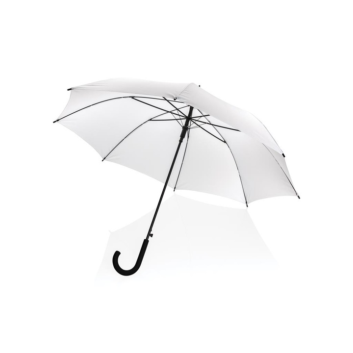Стандартен автоматичен отворен чадър XD Design, Полиетилен, Дръжка, 23-инчов, Бял, 84 x 103см