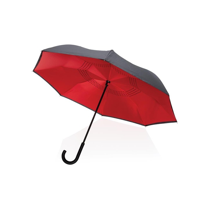 Реверсивен чадър XD Design, Полиетилен, 23-инчов, Червен, 76 x 105см