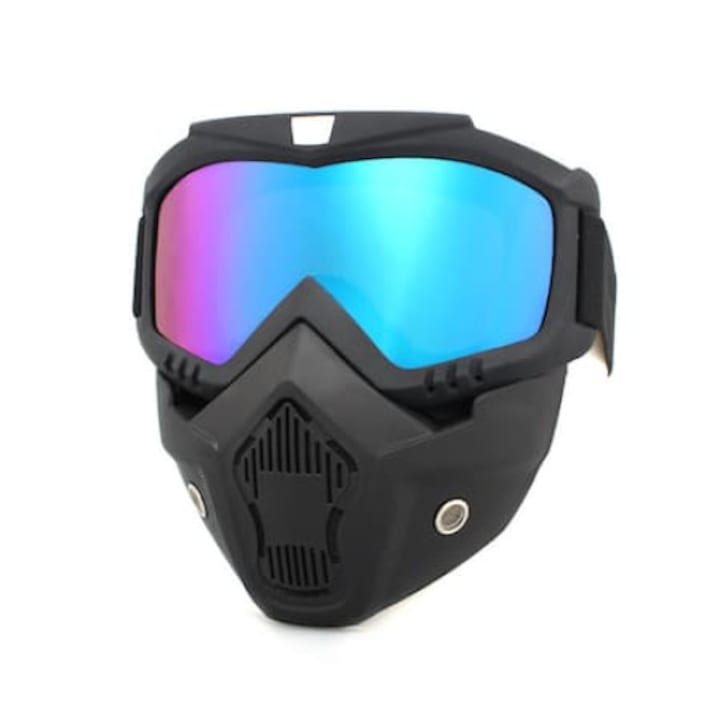 Masca de protectie motocicleta, TPU/Policarbonat, Multicolor