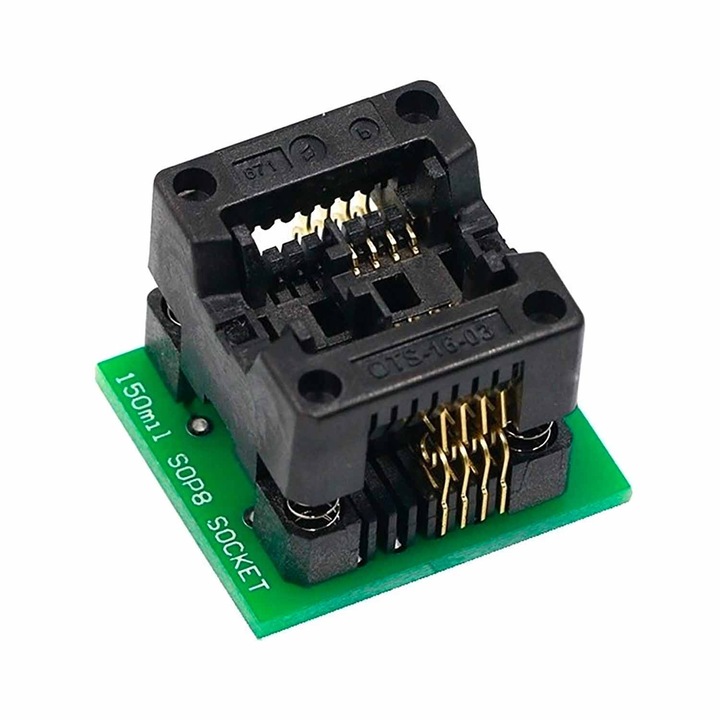 Adaptor SOP8/SOIC8 150 mil la DIP8, Elektroweb, pentru montare usoara, dimensiuni compacte