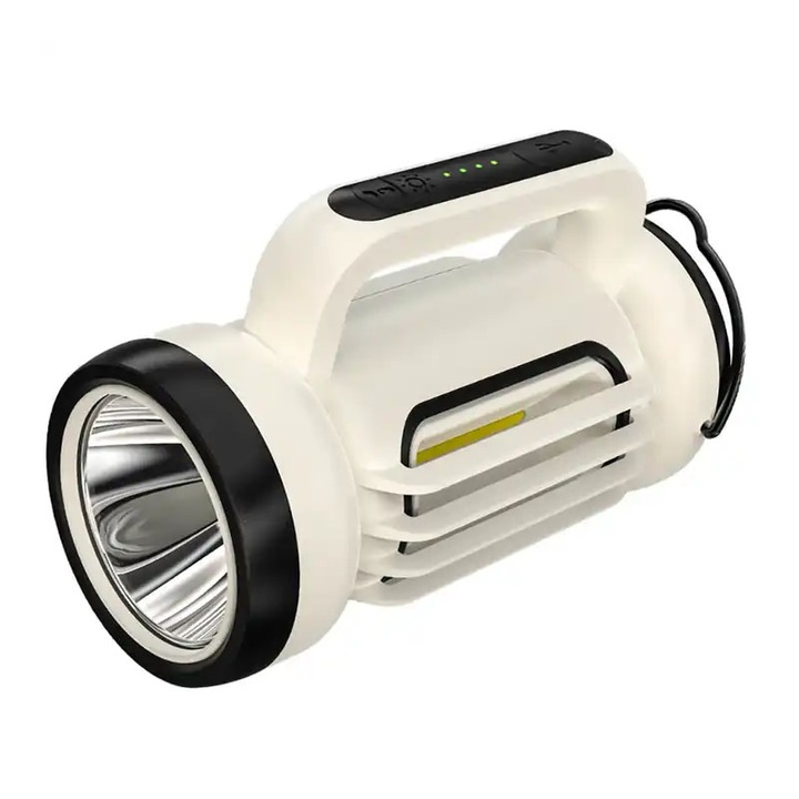 Lanterna LED, portabila, NEXTLY, 24 x LED COB, 1 x LED SMD, design tip felinar, 3 surse de lumina, luminozitate reglabila, afisaj nivel baterie, functie flash