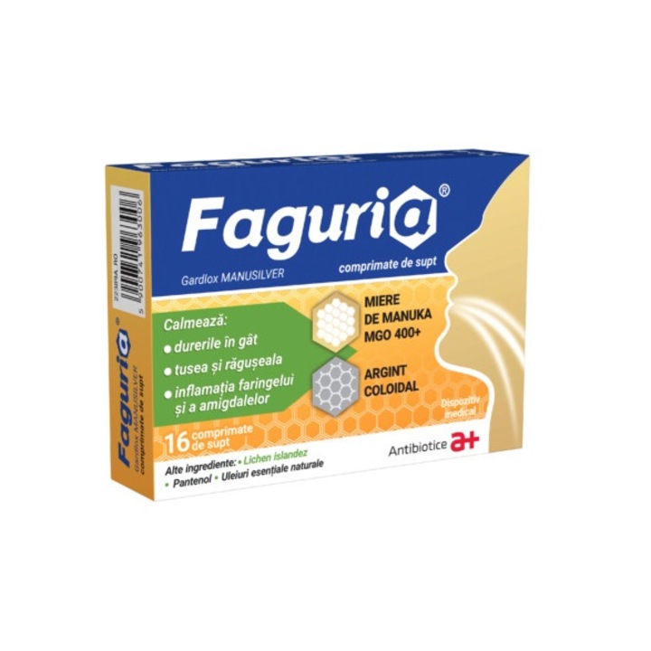 Faguria Gardlox Manusilver, 16 comprimate de supt
