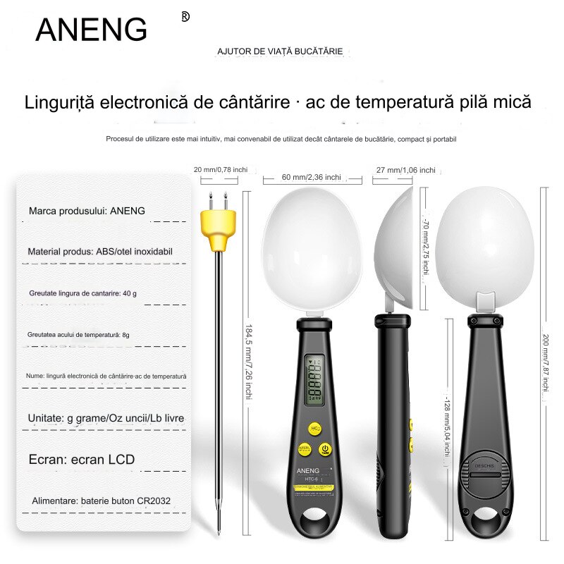 Termometru digital alimente PO 16, Cu Sonda, Oprire Automata, Functia Hold,  -50°C ~ +300°C