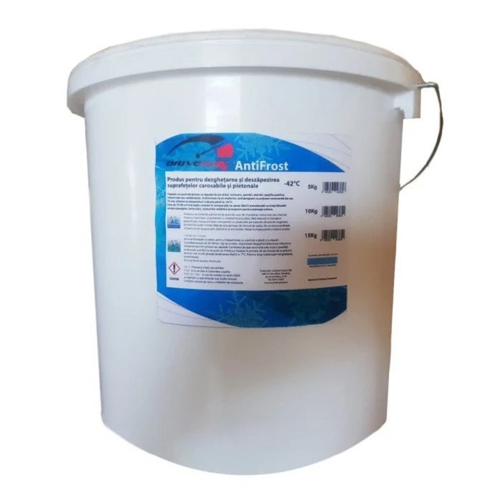 Solutie pentru dezghetare suprafete Drivemax, material antiderapant, volum recipient 15 kg