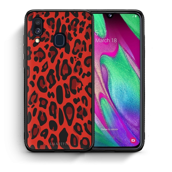 Husa protectie telefon, Smartfits, Pentru Samsung Galaxy A40, Rosu