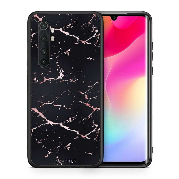 Husa pentru Xiaomi Mi Note 10 Lite, Smartfits, Model Marmura, Negru