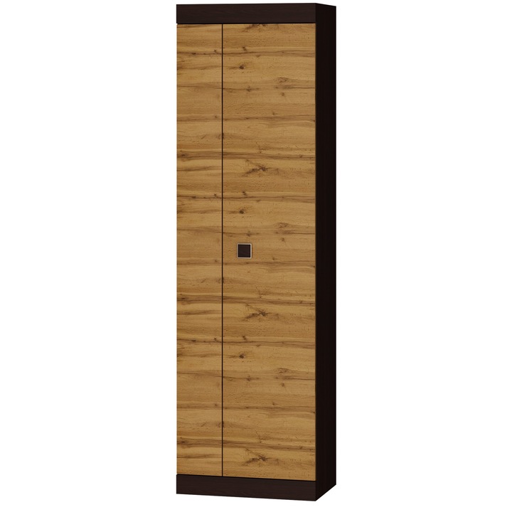 Dulap 600 Sonata, Everest, PAL, Wenge inchis, stejar Kraft, 60 x 38 x 205 cm