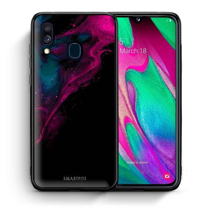 Husa pentru Samsung Galaxy A40, Smartfits, Roz/Negru