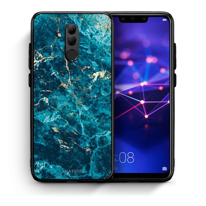 Husa pentru telefon, Smartfits, compatibila cu Huawei Mate 20 Lite, albastru/auriu