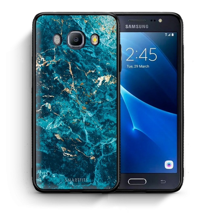 Husa pentru Samsung Galaxy J7 2016, Smartfits, Albastru/Auriu