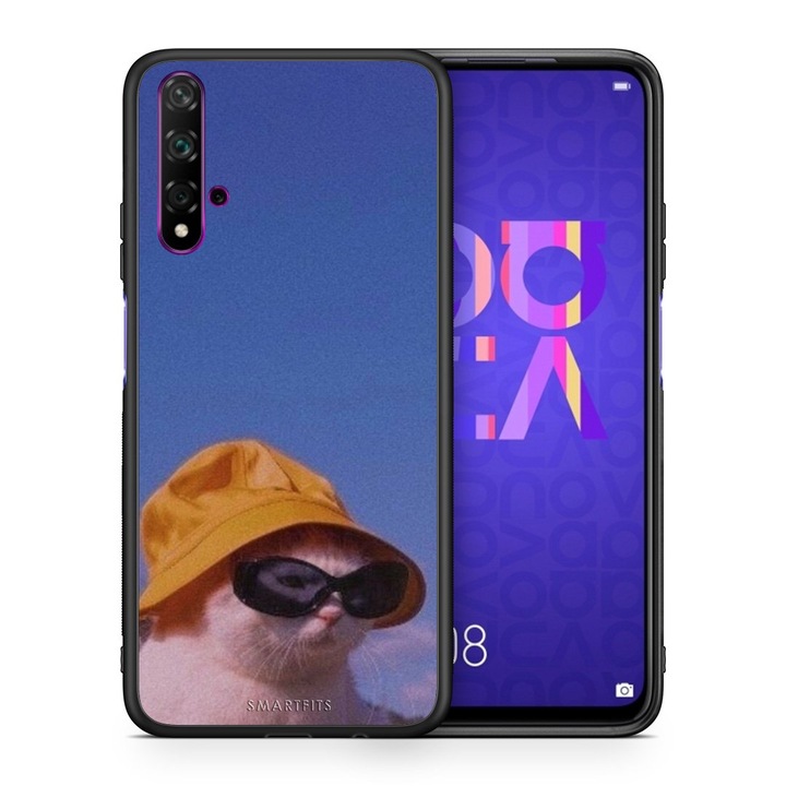 Husa telefon Smartfits pentru Huawei Nova 5T / Honor 20, protectie, design elegant, culoare neagra