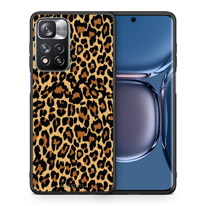 Husa protectie telefon, Smartfits, Pentru Xiaomi Redmi Note 11 Pro Plus 5G, Maro/Negru