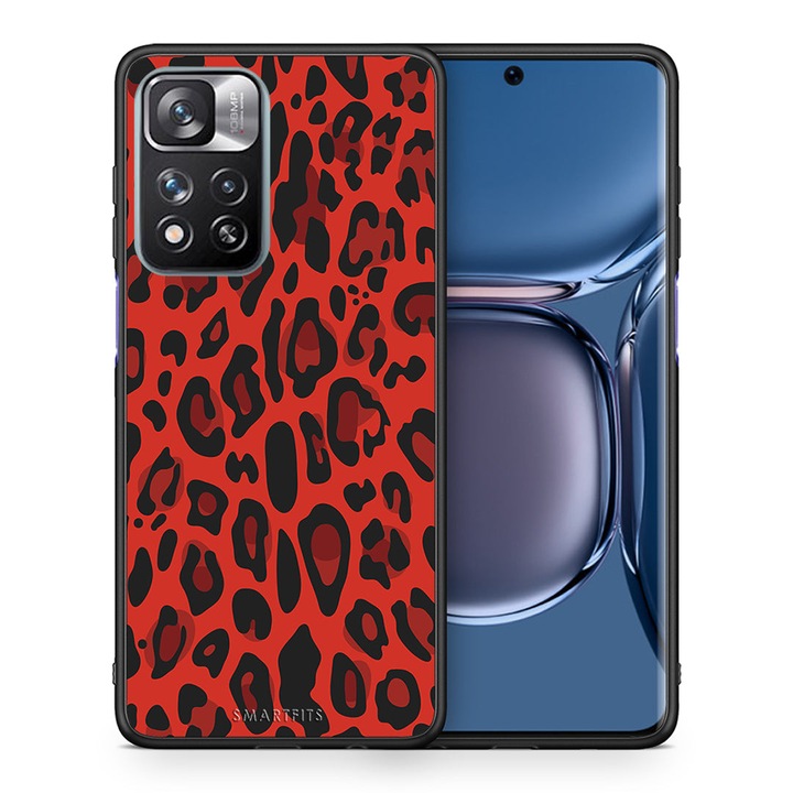 Husa protectie telefon, Smartfits, Pentru Xiaomi Redmi Note 11 Pro Plus 5G, Rosu/Negru