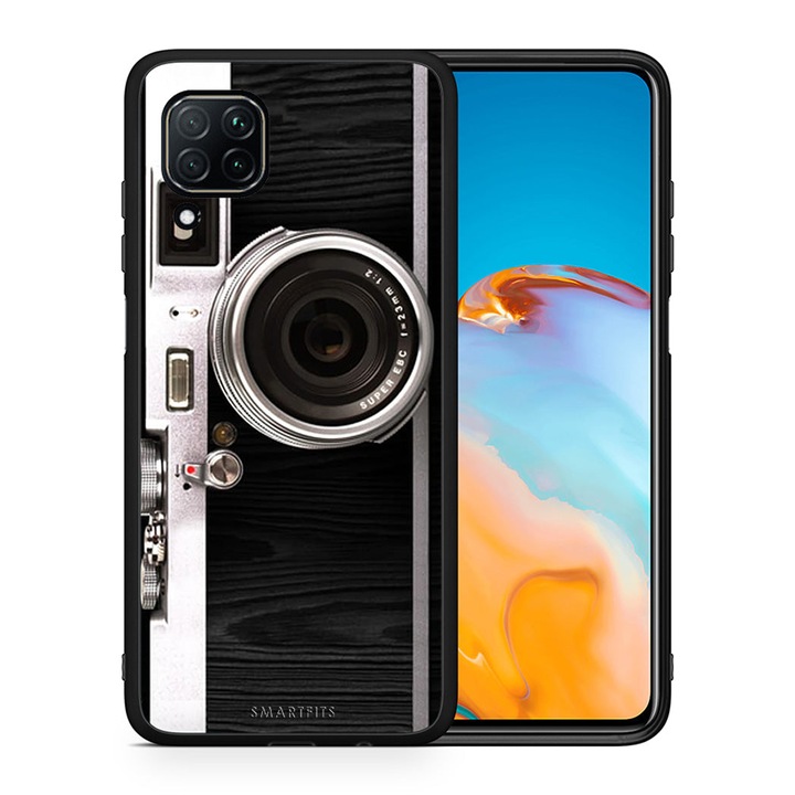 Husa telefon Huawei P40 Lite, Smartfits, Alb/Negru