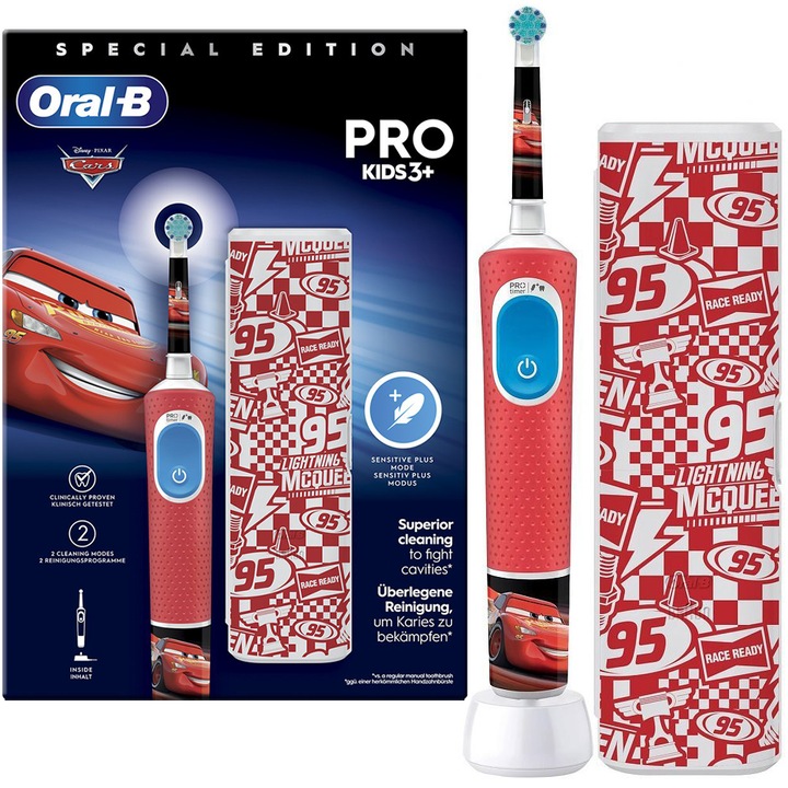 Oral-B Vitality Pro 103 Auta elektromos fogkefe, tok, piros