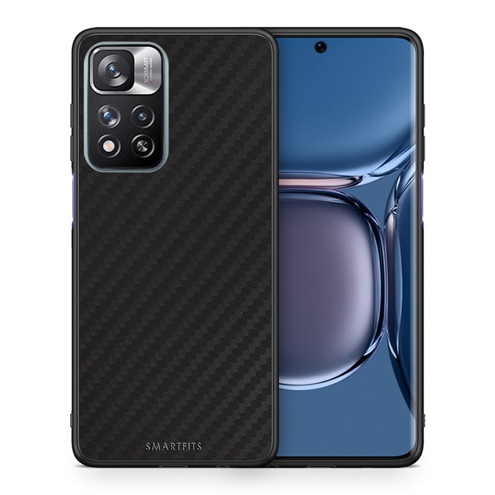 Husa Smartfits pentru Xiaomi Redmi Note 11 Pro Plus 5G, carbon, negru