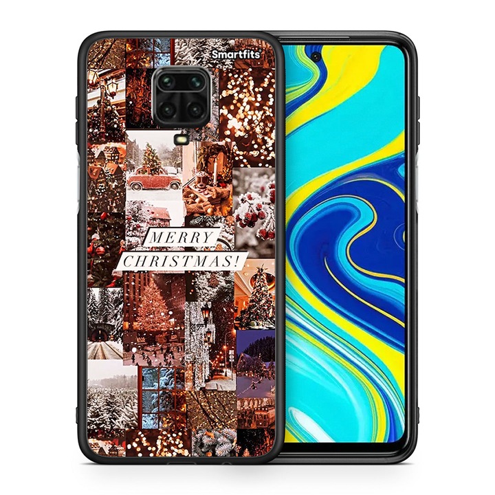 Husa telefon, Smartfits, Colaj de Craciun pentru Xiaomi Redmi Note 9S / 9 Pro / 9 Pro Max, Multicolor