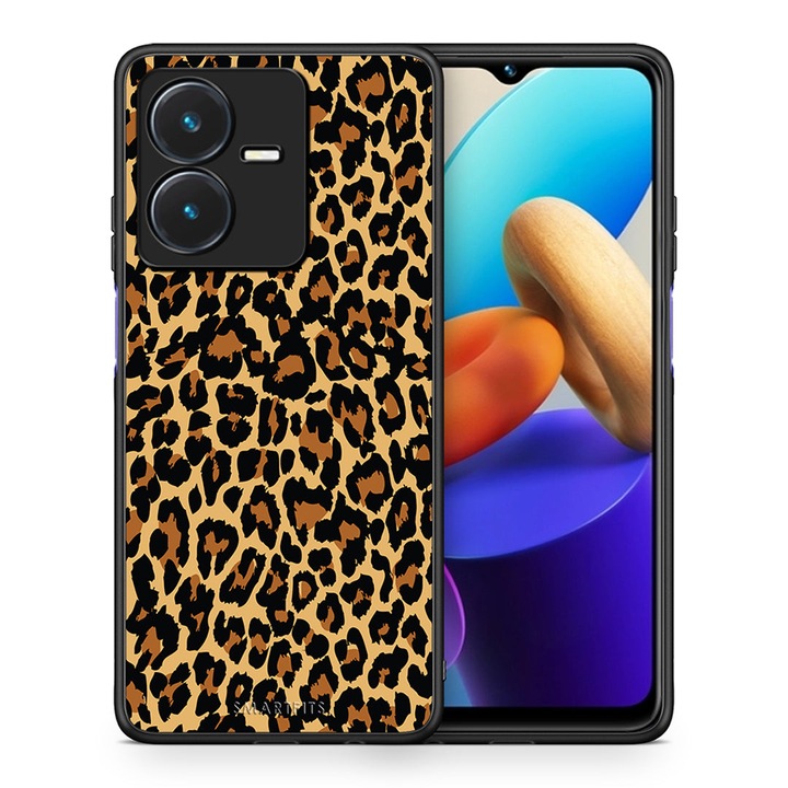 Protectie telefon Husa, Smartfits, Maro/Negru, Compatibil cu Vivo Y22