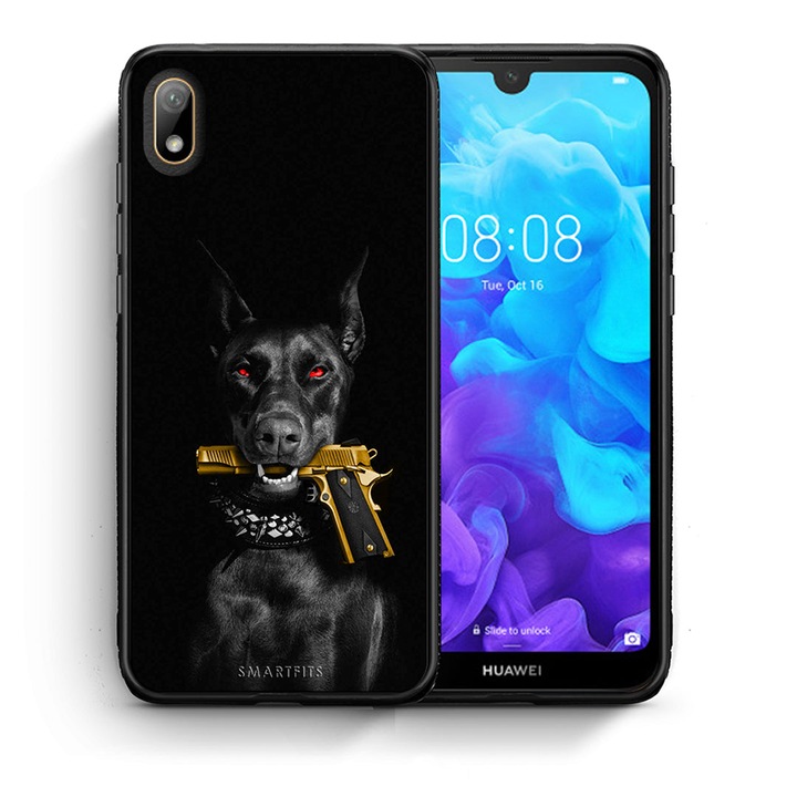 Husa pentru Huawei Y5 2019, Smartfits, Negru/Auriu