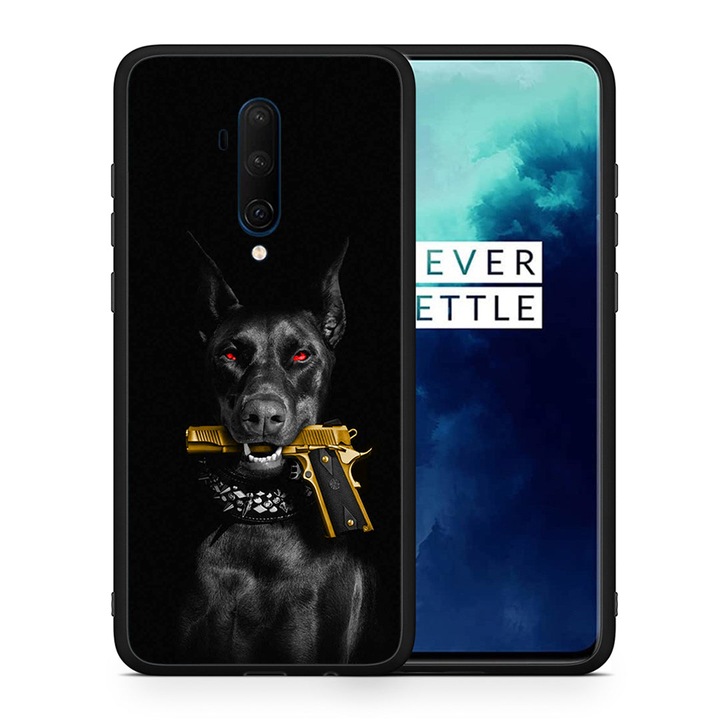 Husa pentru OnePlus 7T Pro, Smartfits, Negru/Auriu