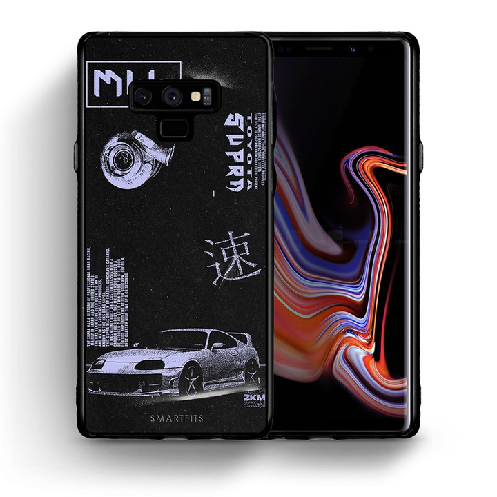 Husa telefon, Smartfits, Compatibila cu Samsung Galaxy Note 9, Model cu masina si text, Multicolor