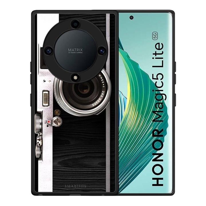 Husa de protectie, Smartfits, Compatibil cu Honor Magic5 Lite 5G/X40/X9a, Policarbonat, Alb/Negru