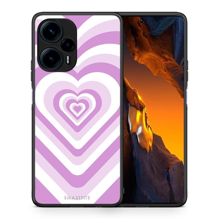 Husa pentru Xiaomi Poco F5 5G, Smartfits, Model inimi, TPU, Multicolor