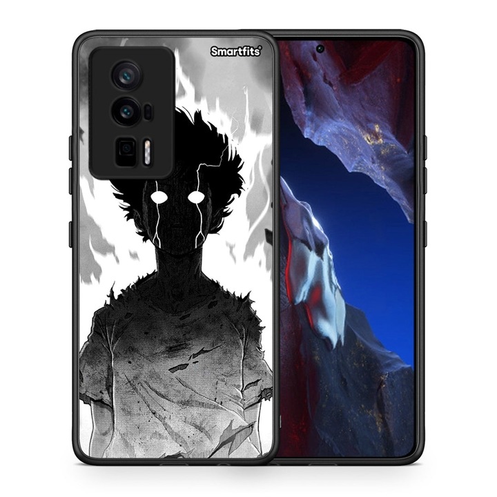 Husa pentru Xiaomi Poco F5 Pro / Redmi K60 Pro, Smartfits, Alb/Negru