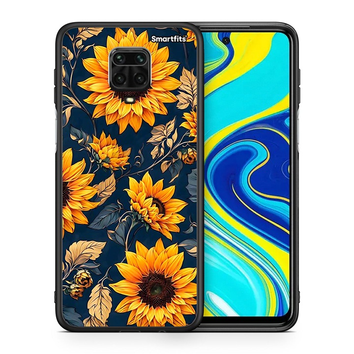 Floarea soarelui de toamna - husa Xiaomi Redmi Note 9S / 9 Pro / 9 Pro Max, Smartfits, Multicolor