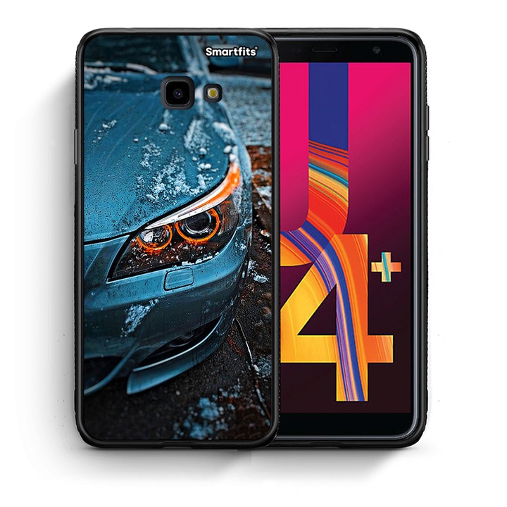 Husa Samsung Galaxy J4+, Smartfits, BMW, Albastru/Portocaliu