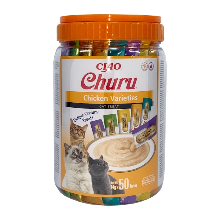 Recompense pentru pisici INABA Churu, Pui, 50 buc