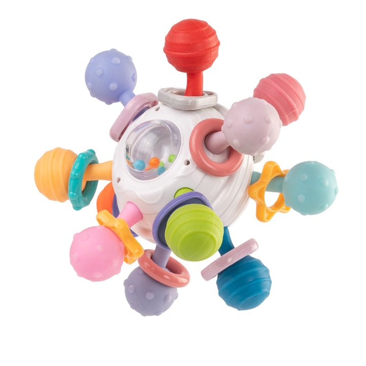 Играчка за зъби за бебета JESWO, Силикон/ABS, Многоцветна
