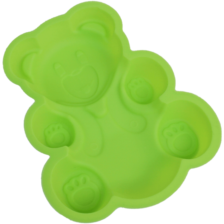 Forma de copt pentru prajituri din silicon verde, model ursulet 16 cm