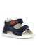 Geox, Sandale de piele si piele ecologica cu velcro, Bleumarin, 24 EU