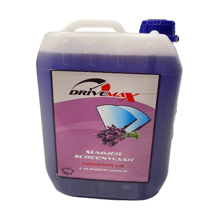 Течност за чистачки Drivemax, лавандула, лятна, концентрат, 5 литра, съотношение на разреждане 1:10