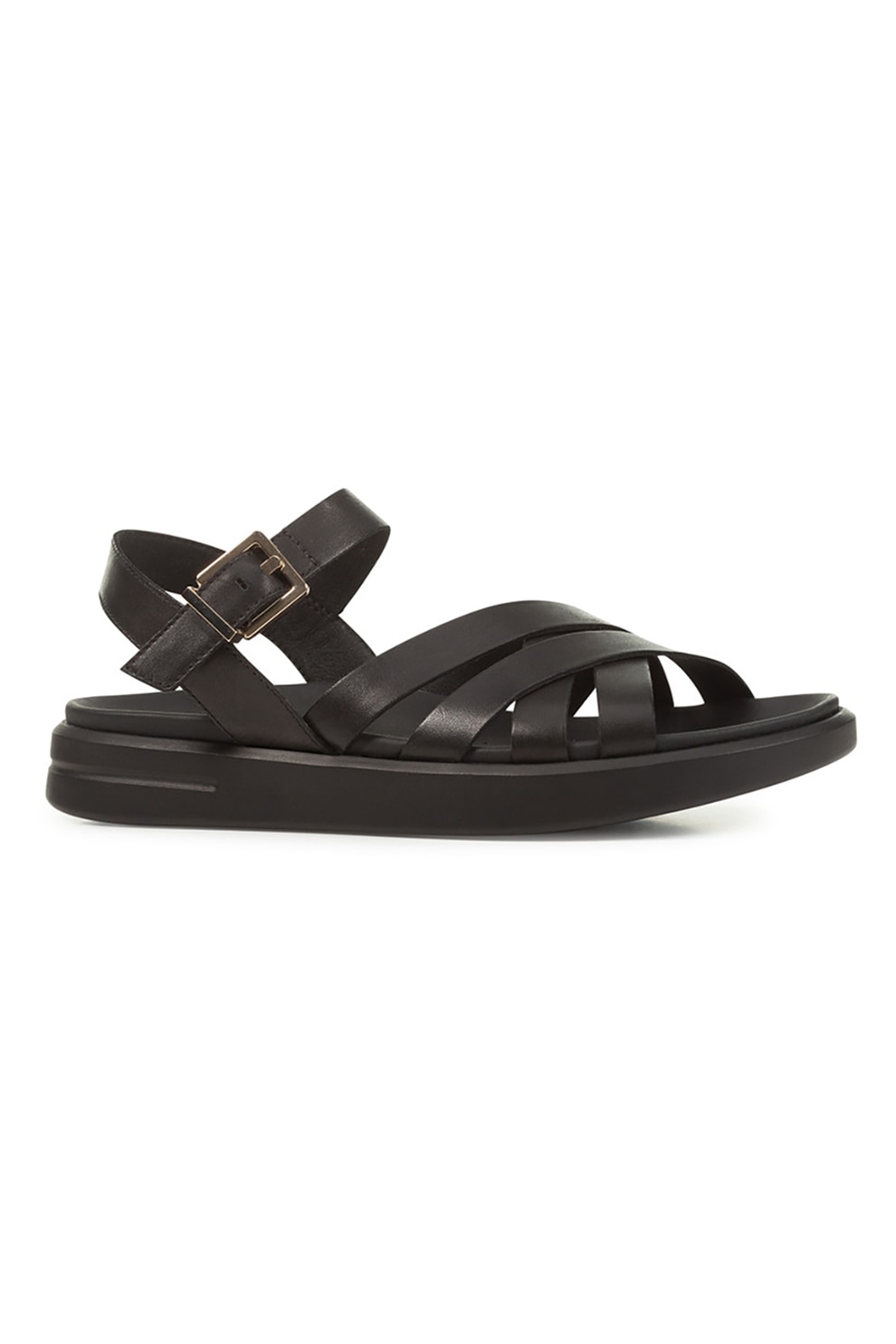 Geox, Sandale din piele Xand, Negru, 36