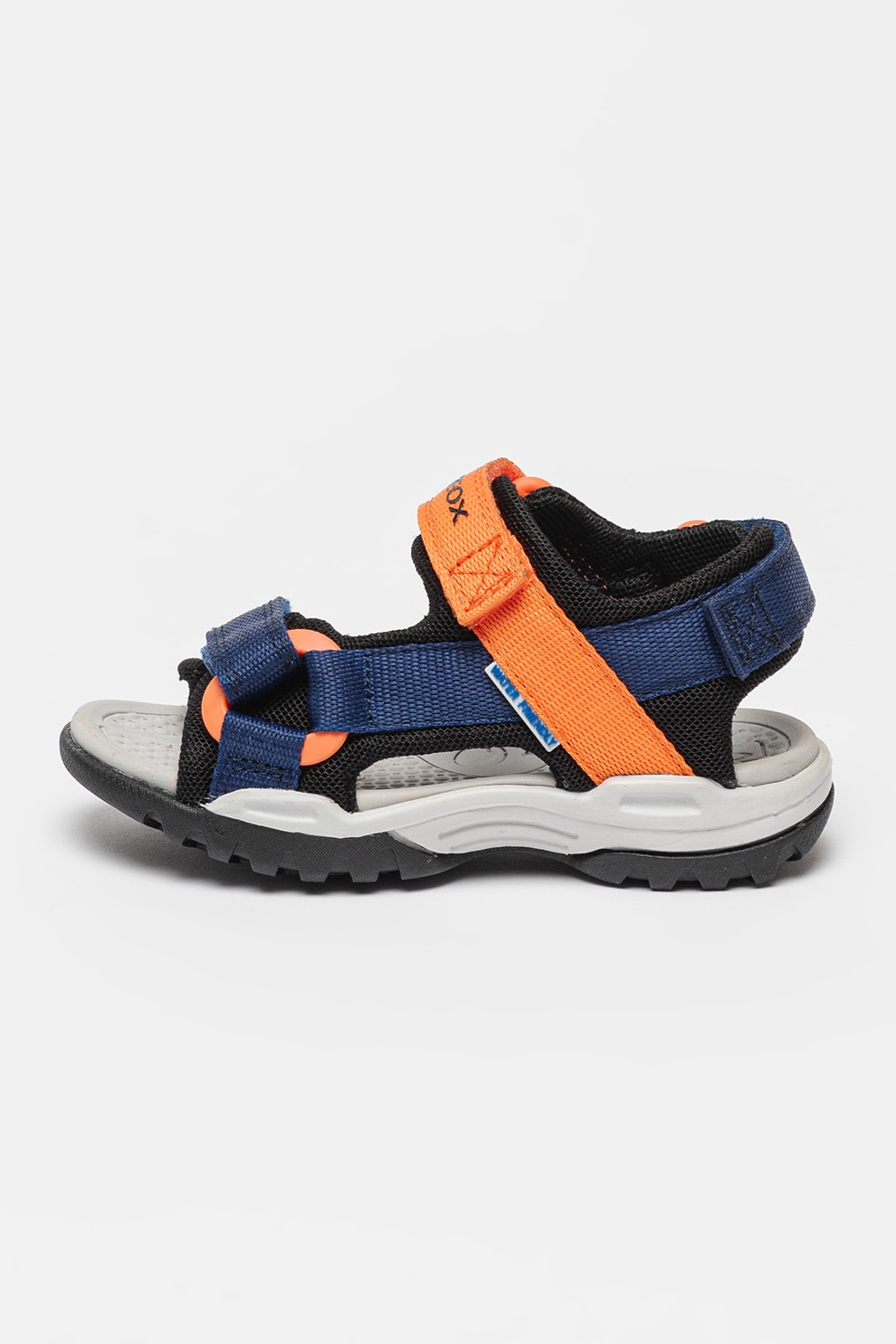 Geox, Sandale cu inchidere velcro Borrealis, Portocaliu, Bleumarin, 27 EU