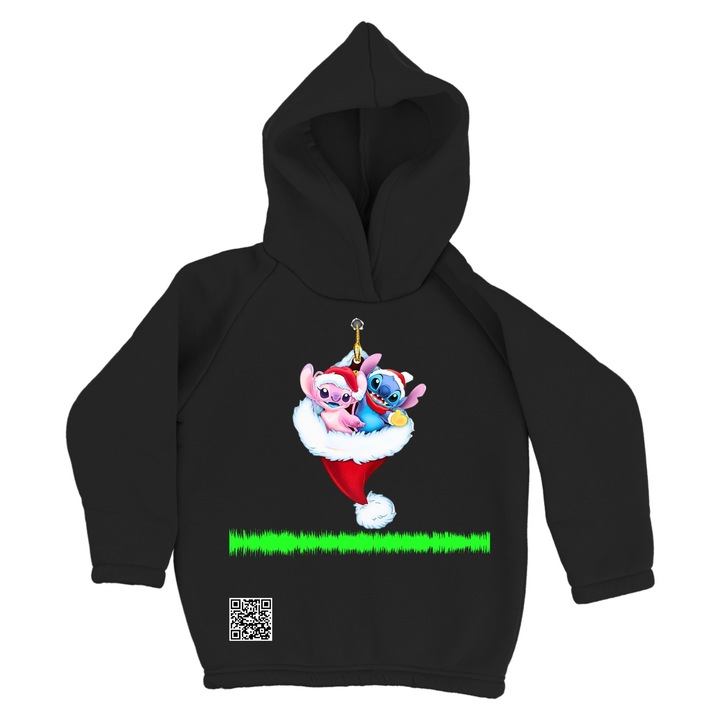 Bluza copii Craciun, Stitch&Angel, Negru