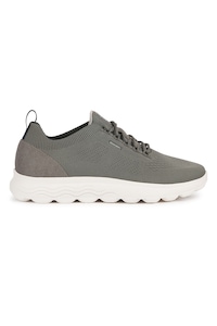 Geox, Pantofi sport din plasa tricotata cu logo, Gri, 44