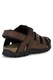 Geox, Sandale fisherman de piele ecologica, Maro inchis