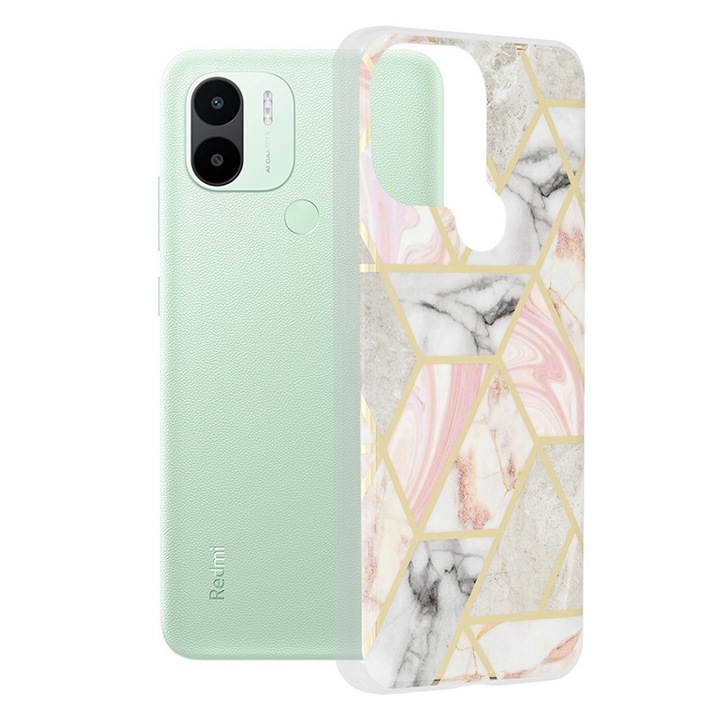 Калъф за Xiaomi Redmi A1+ / A2+ - Techsuit Marble Series - Pink Hex