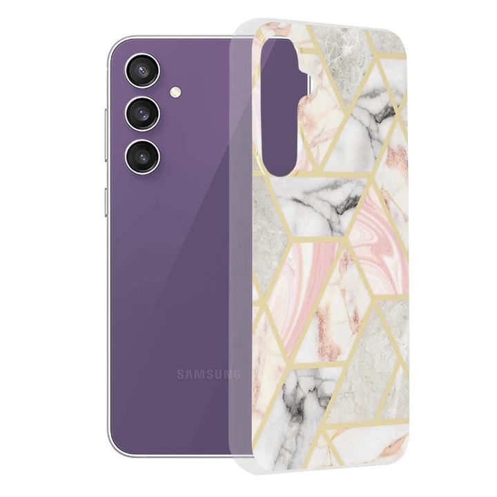 Кейс за Samsung Galaxy S23 FE - Techsuit Marble Series - Pink Hex