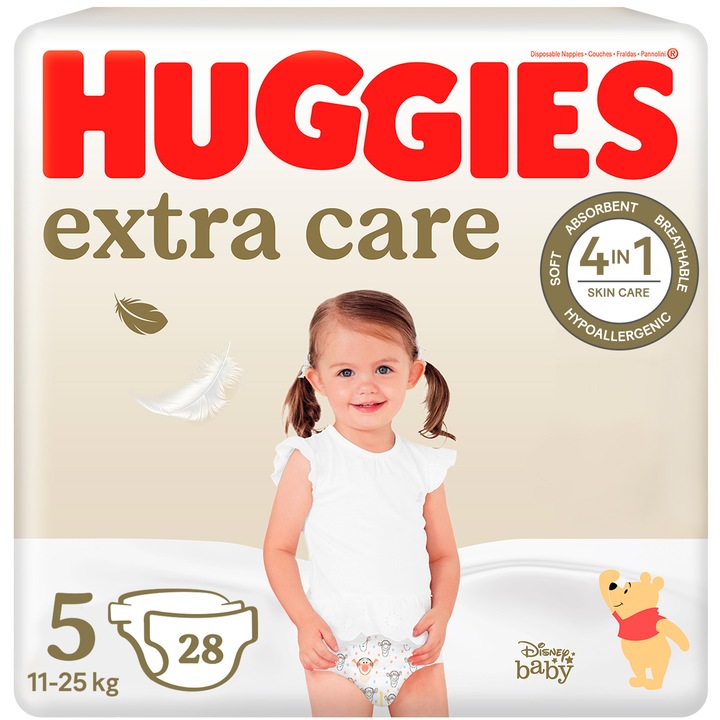 Scutece Huggies Extra Care Jumbo nr 5, 11-25 kg, 28 buc