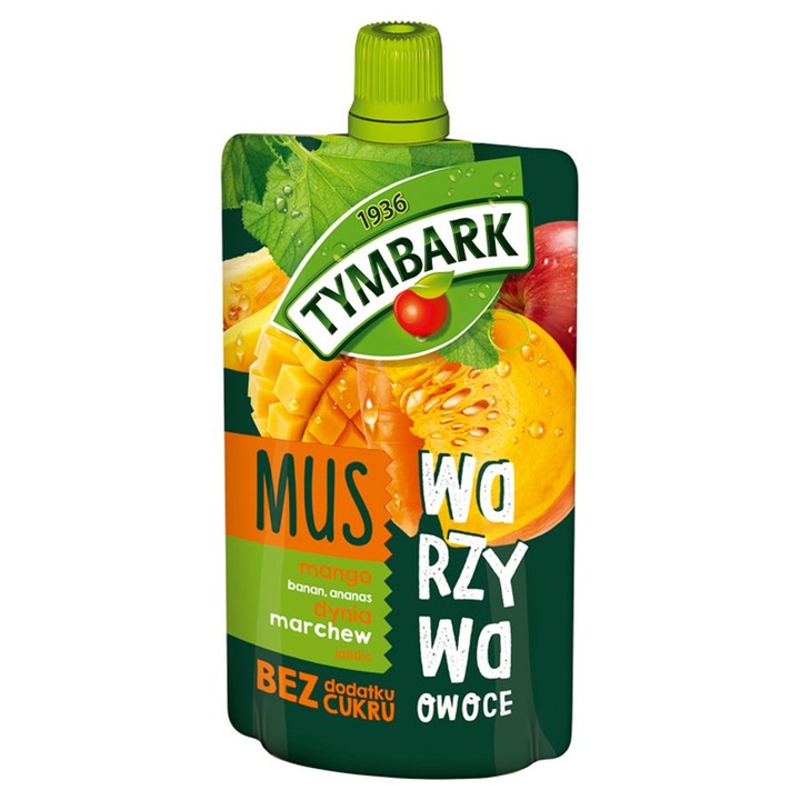 Mousse legume/fructe, TYMBARK, Mango/Morcov, 100g